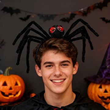 Plush Spider Headband – Long-Legged Halloween Prank Hair Accessory for Kids & Adults