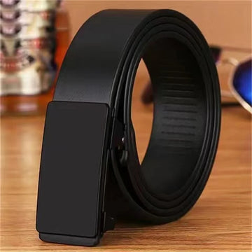 Men's Luxury Leather Belt – Genuine Leather, Automatic Metal Buckle & Timeless Elegance
