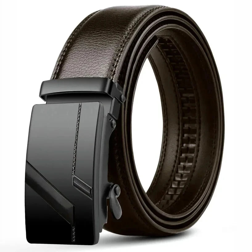 Men's Fashion PU Leather Belt – Automatic Buckle, Business Style & Everyday Versatility