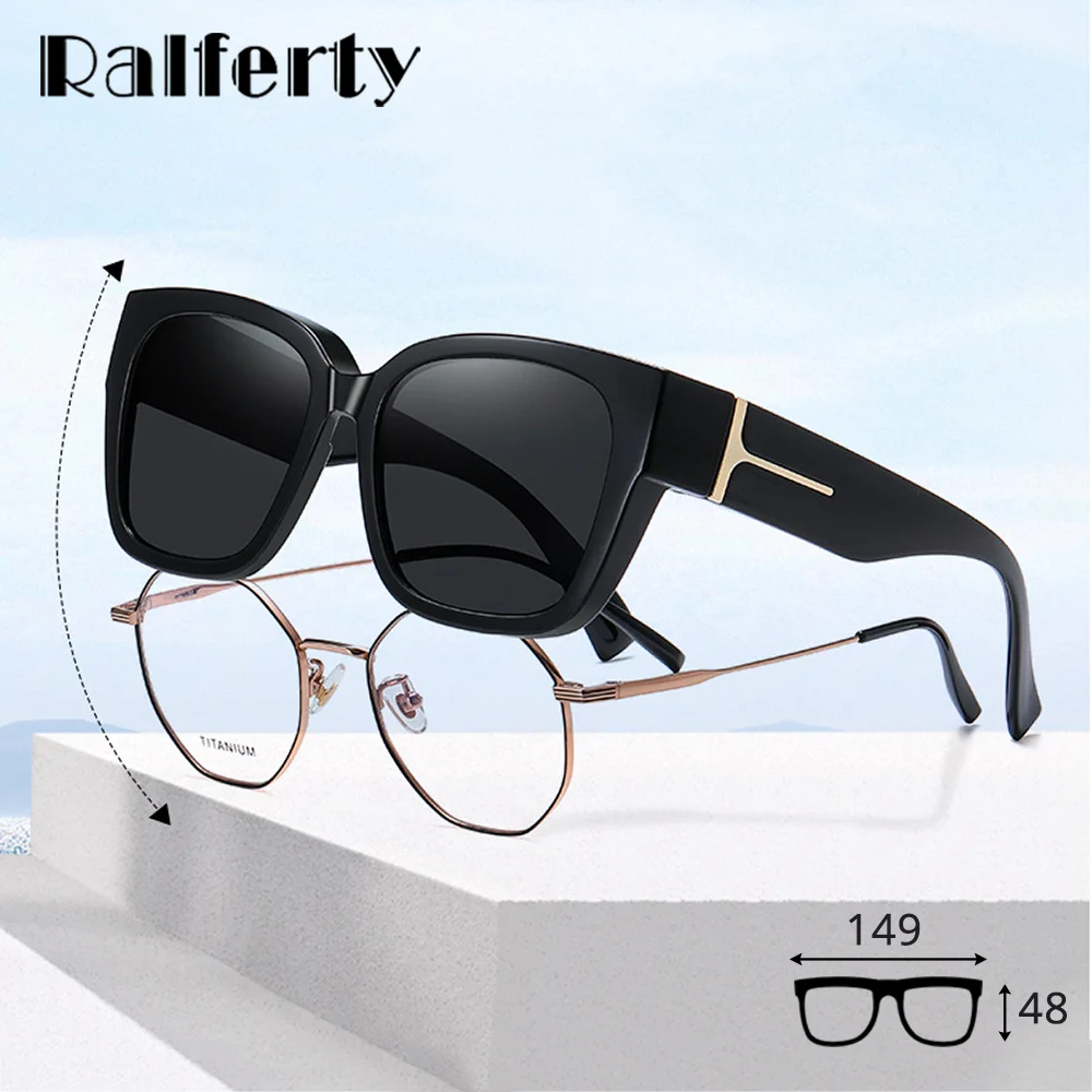 Ralferty Oversized Polarized Sunglasses – UV400 Protection & Lightweight TR90 Frame for Women