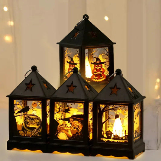 Halloween Cartoon Desk Light – Owl, Pumpkin, Witch & Crow Decor for Spooky Atmosphere