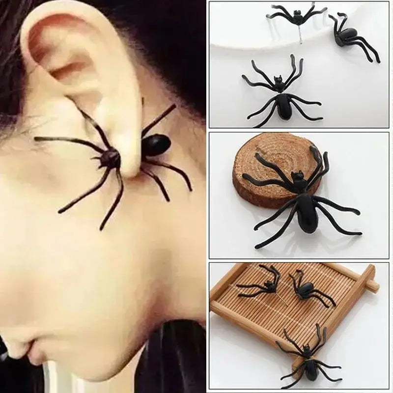 3D Black Spider Earrings – Horror-Inspired Jewelry for Halloween DIY & Party Looks