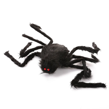 Giant Hairy Black Spider – Realistic Outdoor Halloween Decoration