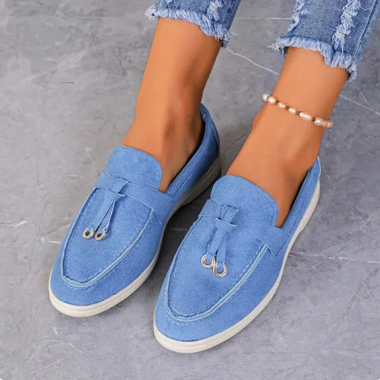 Women's Retro Soft Leather Lefu Shoes – Step-On Design with Thick Sole & All-Day Comfort