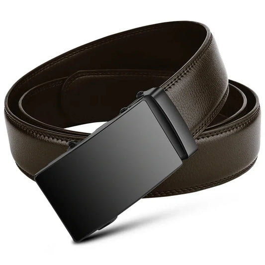 Men's Fashion PU Leather Belt – Automatic Buckle, Business Style & Everyday Versatility