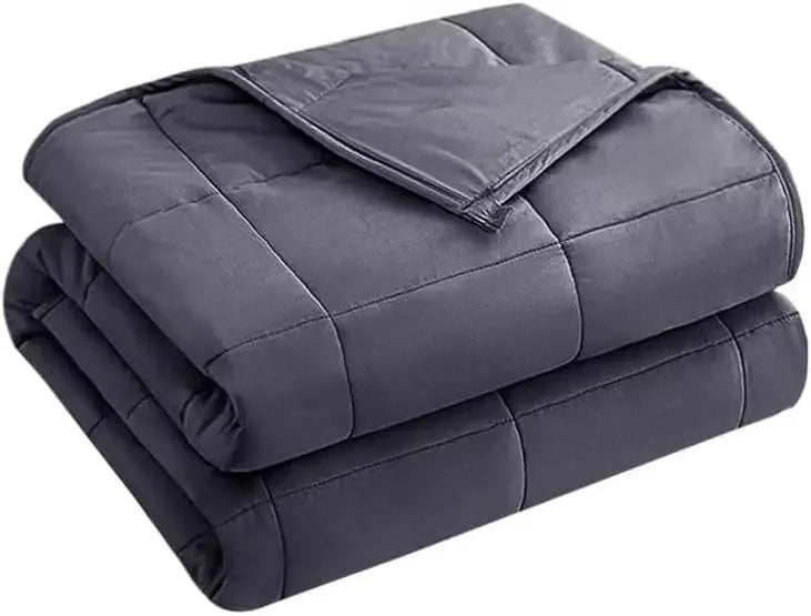 Queen Size Weighted Blanket (60”x80”, Grey) – Breathable Comfort with Premium Glass Beads