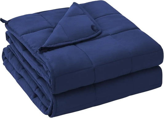 Queen Size Weighted Blanket (60”x80”, Grey) – Breathable Comfort with Premium Glass Beads