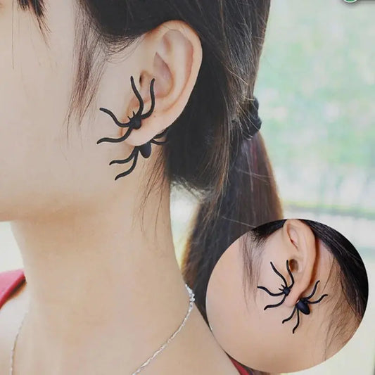 3D Black Spider Earrings – Horror-Inspired Jewelry for Halloween DIY & Party Looks
