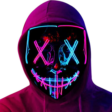 LED Halloween Mask – Light-Up Scary Mask for Festivals & Cosplay