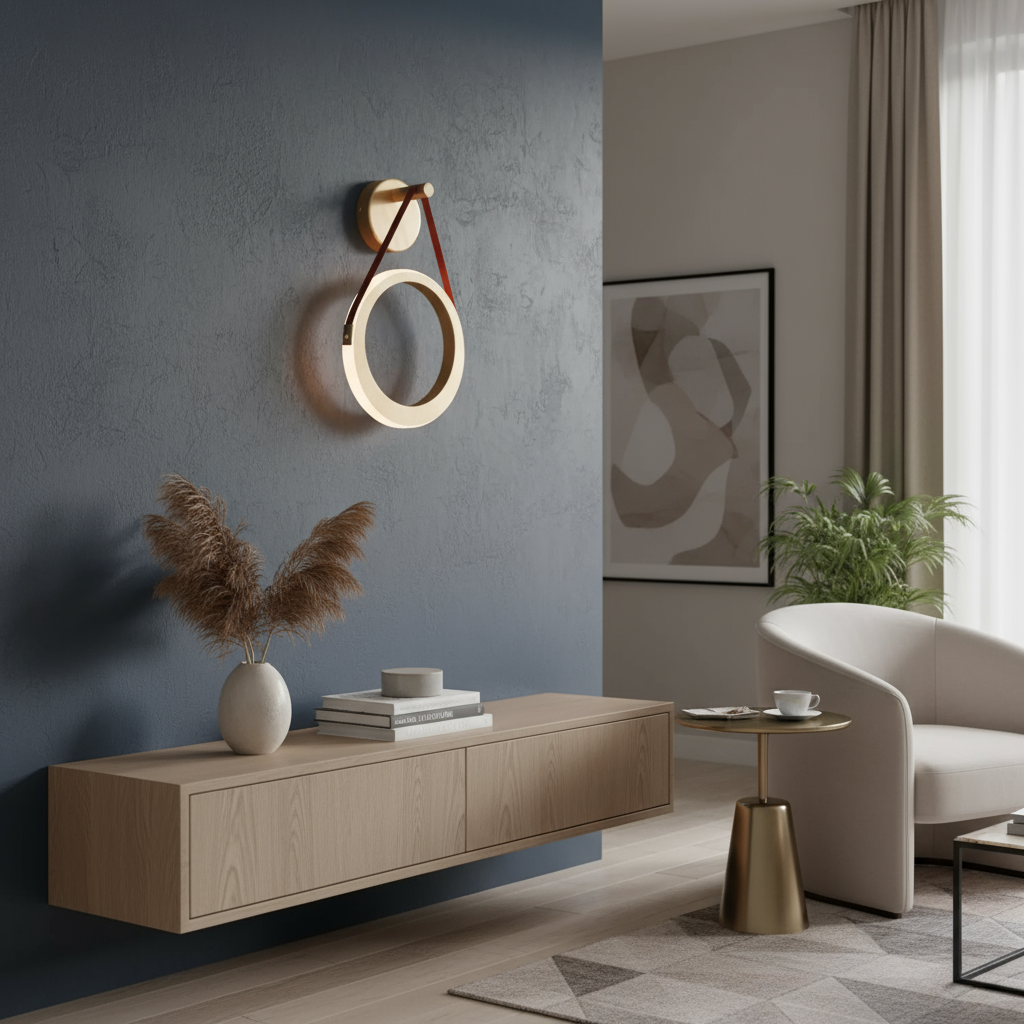 Arandela Ring em sala de estar