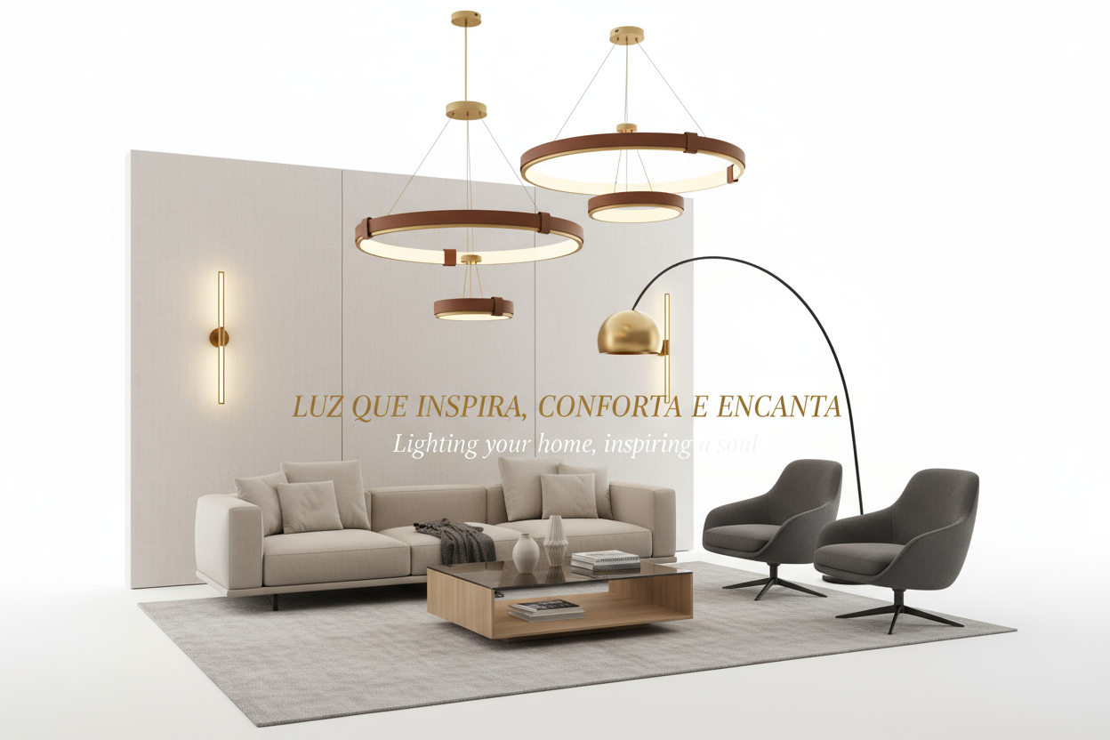 Lounge com iluminação premium