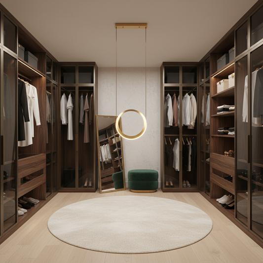 Pendente Ring M - Dourado Com Couro Sintético Marrom