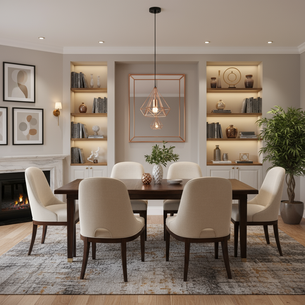 Pendente sobre mesa de jantar