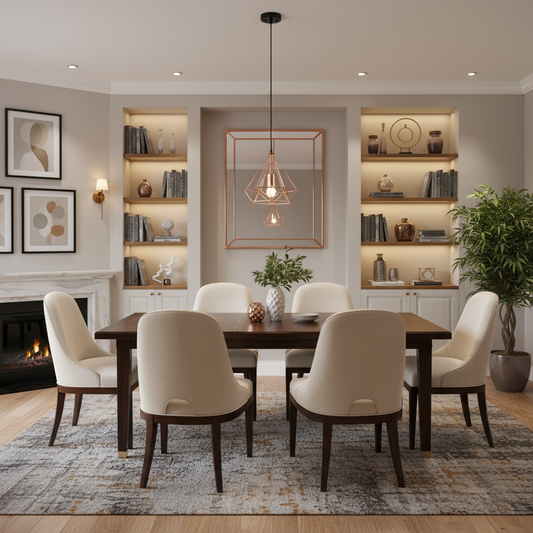 Pendente sobre mesa de jantar